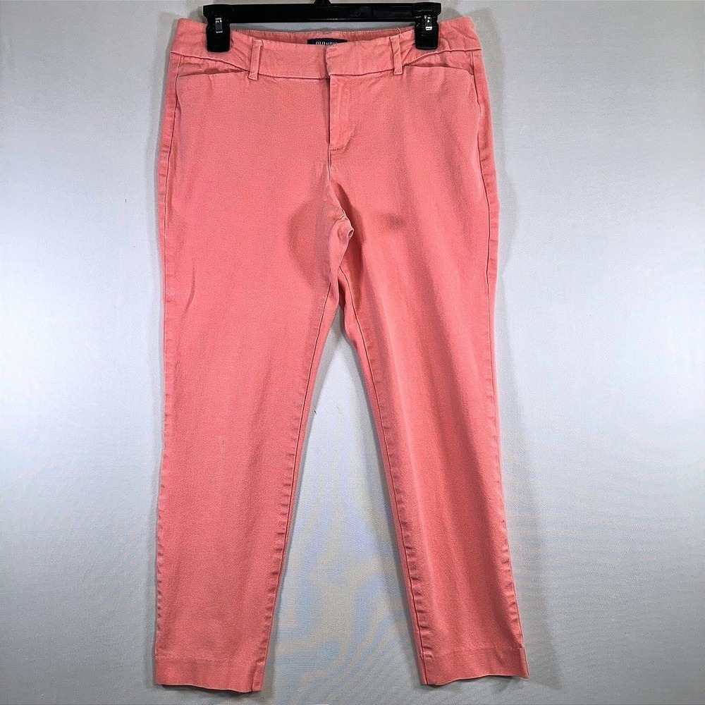 Old Navy Pixie Mid Rise Capri Pants Women Size 8 Salmon Business Casual Stretch